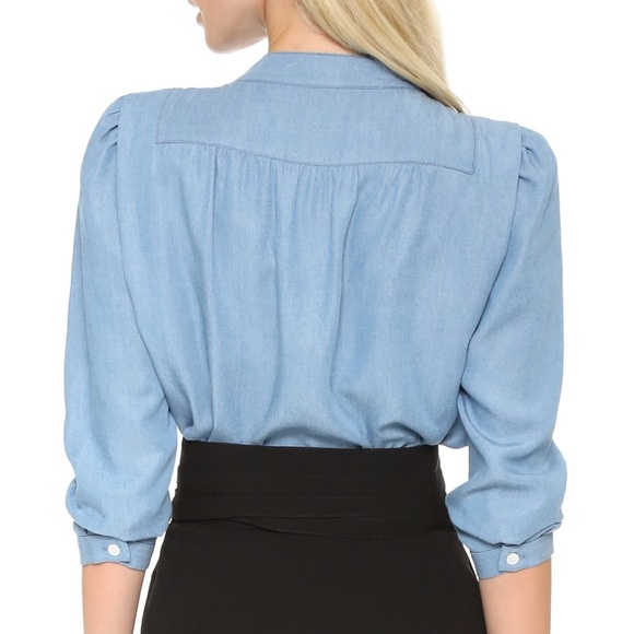 Marc Jacobs Ruffle Chambray Blouse - Picture 4 of 8